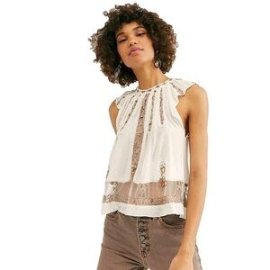 FREE PEOPLE Morocco Embellished Tank Top Medium